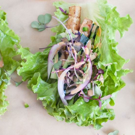 Baked Tofu Lettuce Wraps