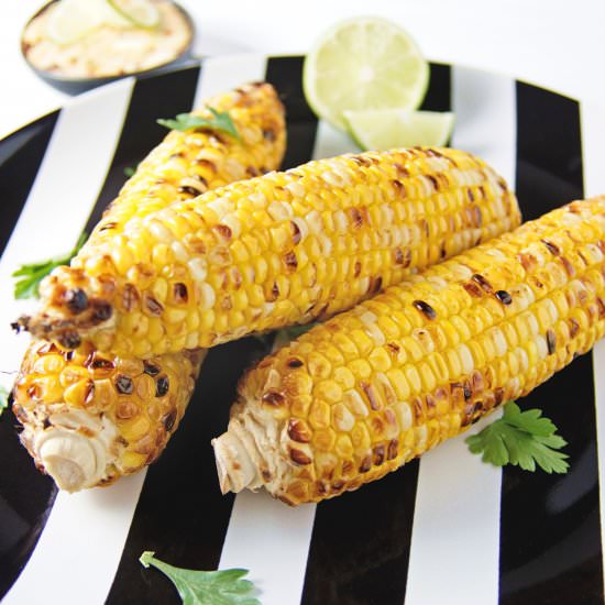 Grilled Corn w Chipotle Lime Butter