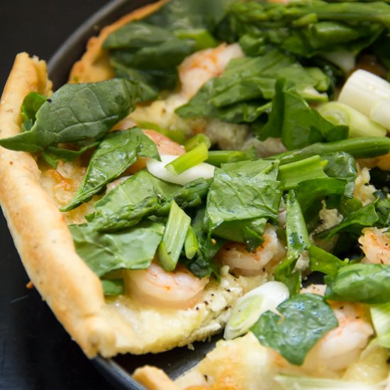 Asparagus & Shrimp Pizza