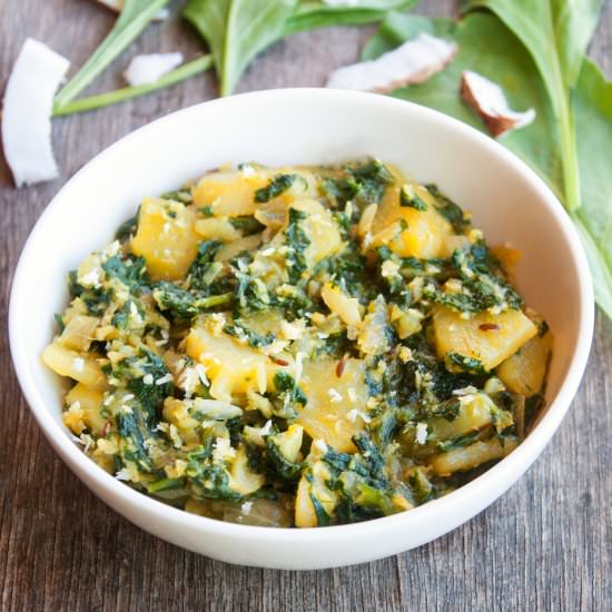 Spinach and Potato in Coconut Milk