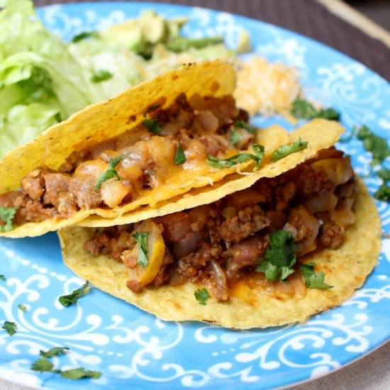 Easy Cheesy Beef Tacos