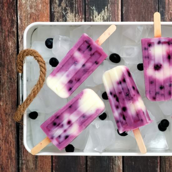 Blueberry Vanilla Popsicles