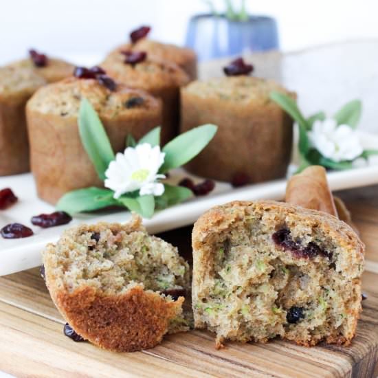 Zucchini Cranberry Muffins