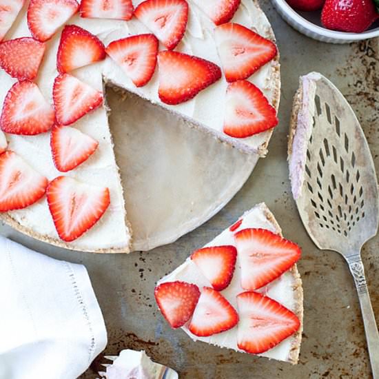 Vegan Strawberry Cheesecake (GF)