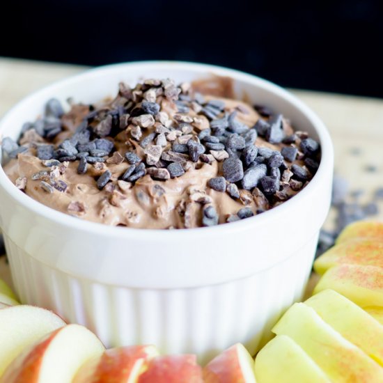 Healthy chocolate cream cheese dip