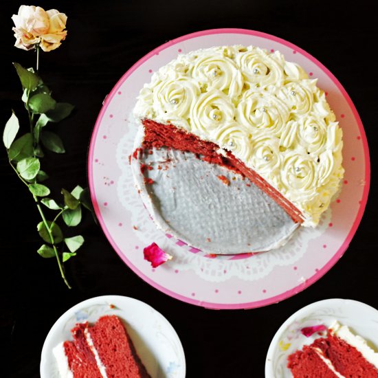 Red Velvet Rose Cake