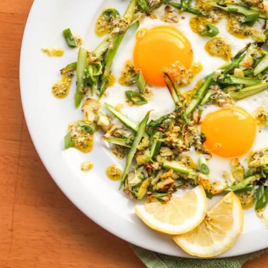 Sunny Side Up Eggs over Veggies