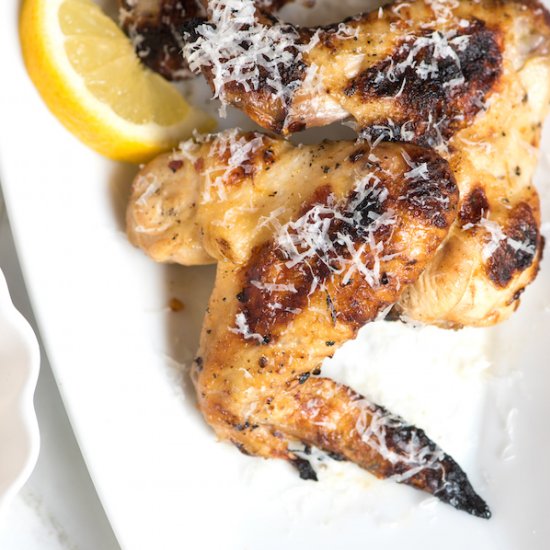 Grilled Lemon Garlic Chicken Wings