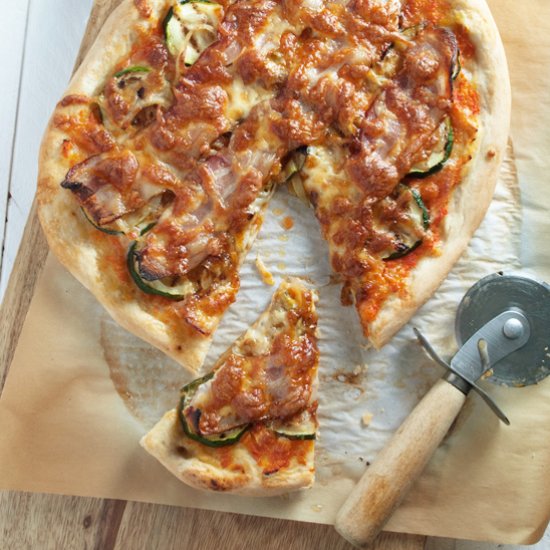 Bacon and Zucchini Pizza