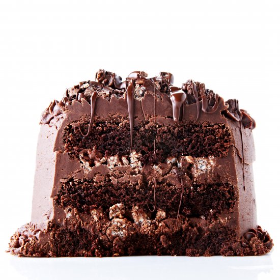 Chocolate Rice Krispie Crunch Cake