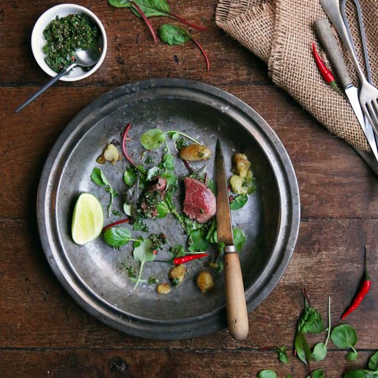 Chimichurri Steak and Baby Potatoes