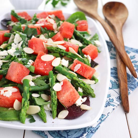 Asparagus, Watermelon and Feta Salad