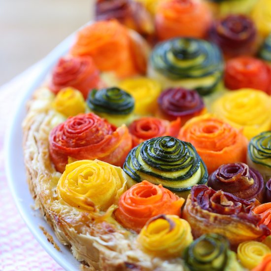 Zucchini Carrots Roses Tart