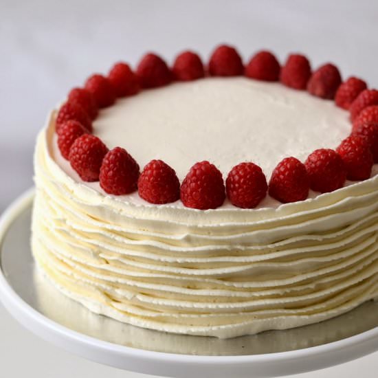 Japanese Cheesecake and Raspberries