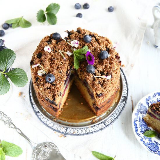 Blueberry Spelt Crumble Cake