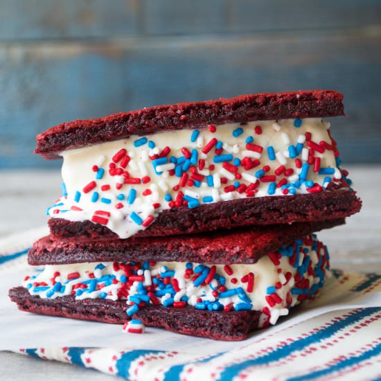 Patriotic Ice Cream Sandwiches