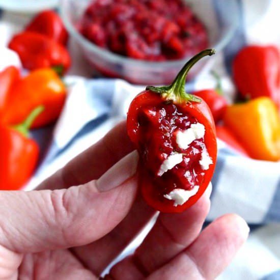 Cherry Salsa Stuffed Mini Peppers