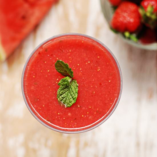 Watermelon and Strawberry Smoothie