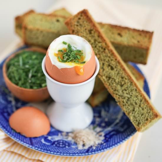 Dippy Egg with Matcha Toast