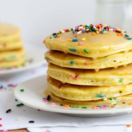 Cake Batter Funfetti Pancakes