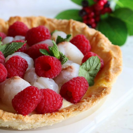 Lychee Raspberry Rough Tart