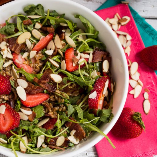 Bacon Strawberry Farro Salad