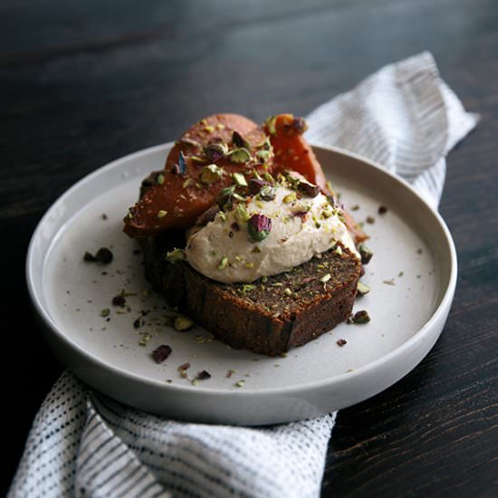 Banana Bread with Poached Quinces