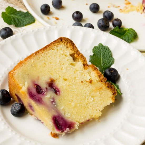 Homemade Fresh Blueberry Pound Cake