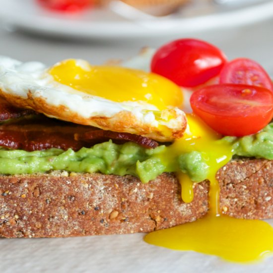 Avocado Toast with Bacon and Eggs