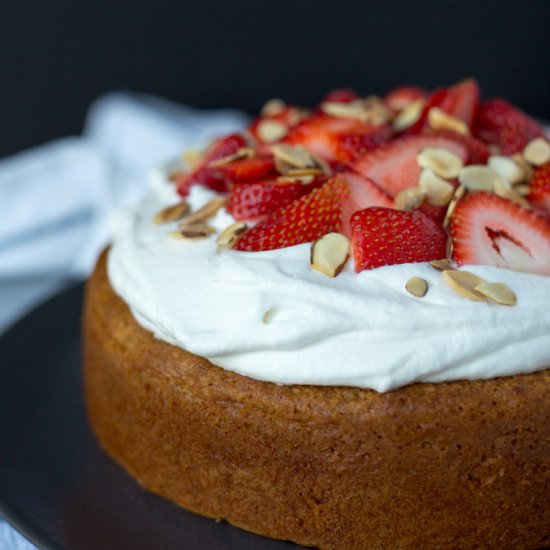 Almond Meal Cake with Strawberries