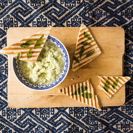 Coconut Chutney + Curry Leaf Toast