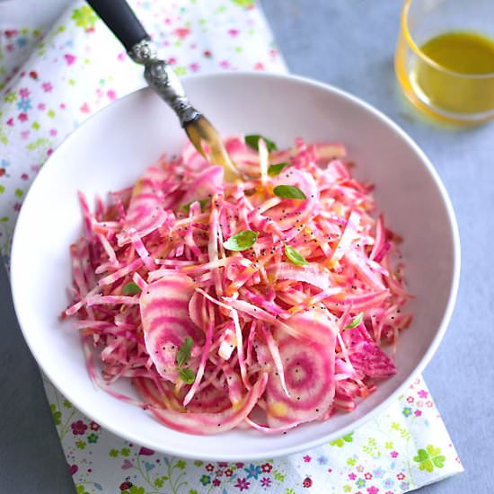 Raw Chioggia Beet Salad