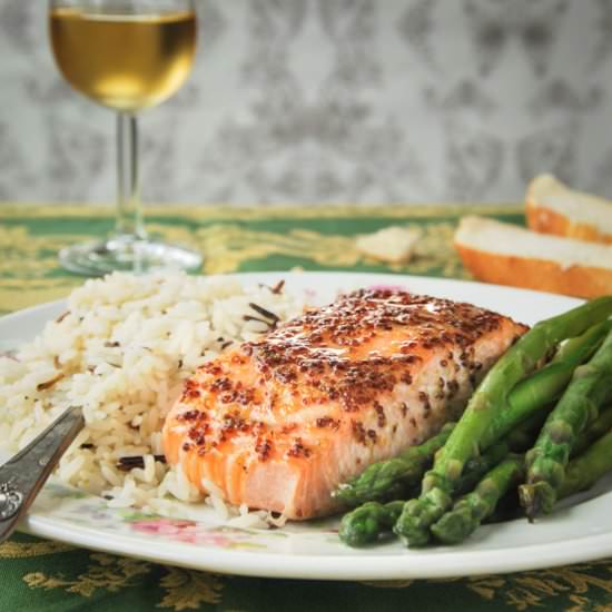 Salmon with honey mustard