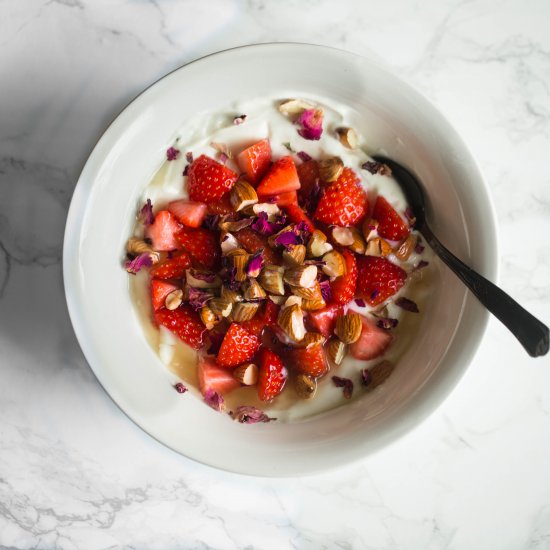 Strawberry, Almond & Rose Yogurt