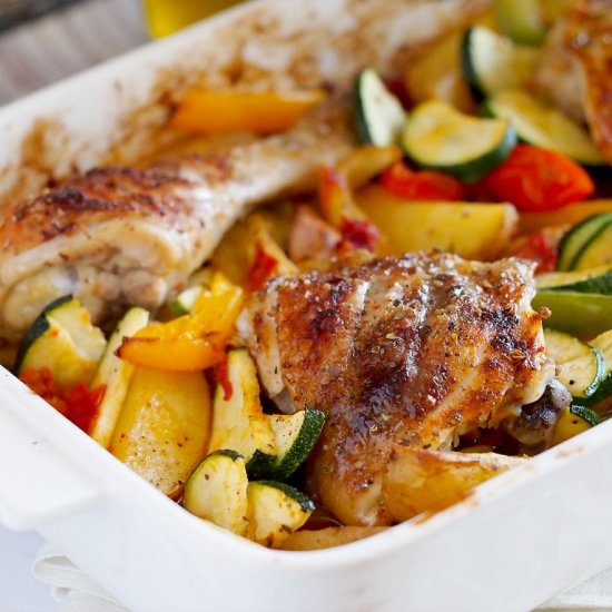 Skinny chicken baked with vegetable