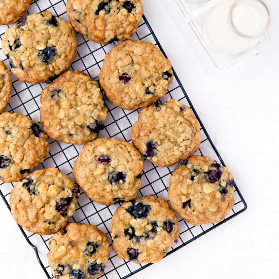 White Chocolate Blueberry Cookies