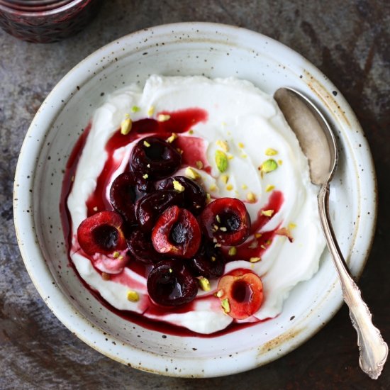 Yogurt with Cherry Compote