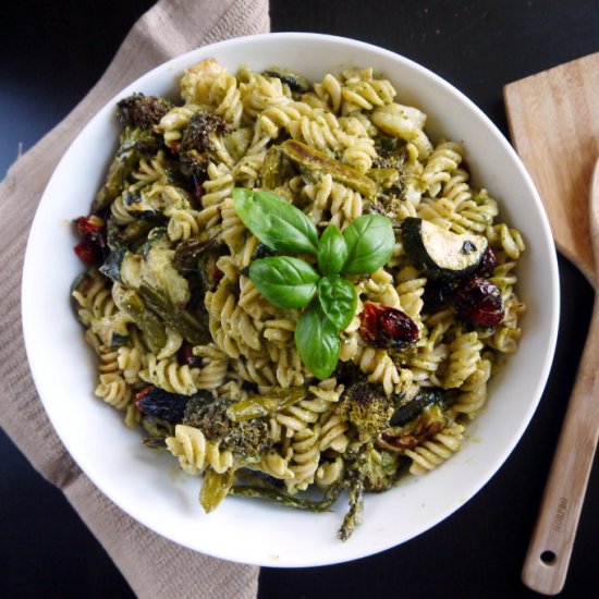 Vegetable Pasta with Vegan Pesto