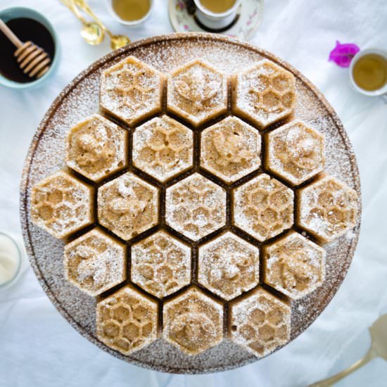 Honey and Coconut Honeycomb Cake