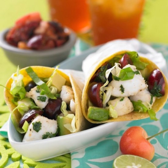 Fish Tacos with Fresh Cherry Salsa