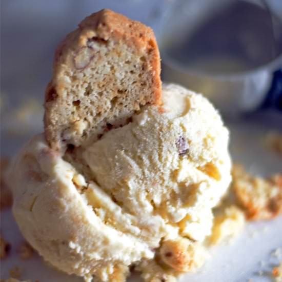 Fresh Almond Biscotti Ice Cream