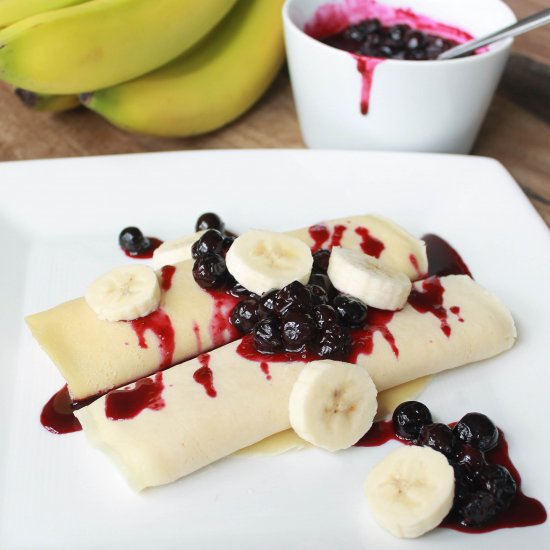 Blueberries & Cream Cheese Crepes