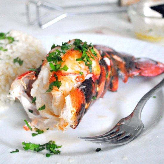 Grilled Lobster Tail with Risotto