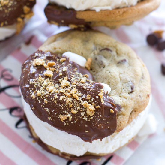 S’mores Cookie Ice Cream Sandwiches