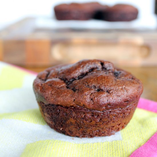 Chocolate PB Banana Muffins