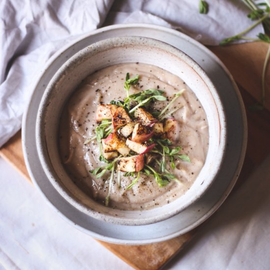 Parsnip, Pear + Chestnut soup