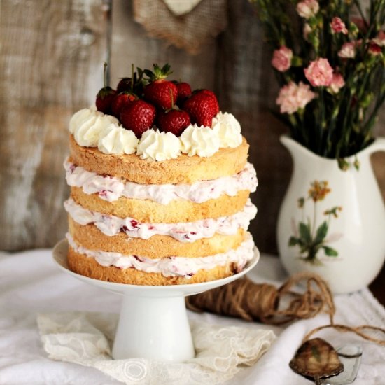 Strawberry layer cake