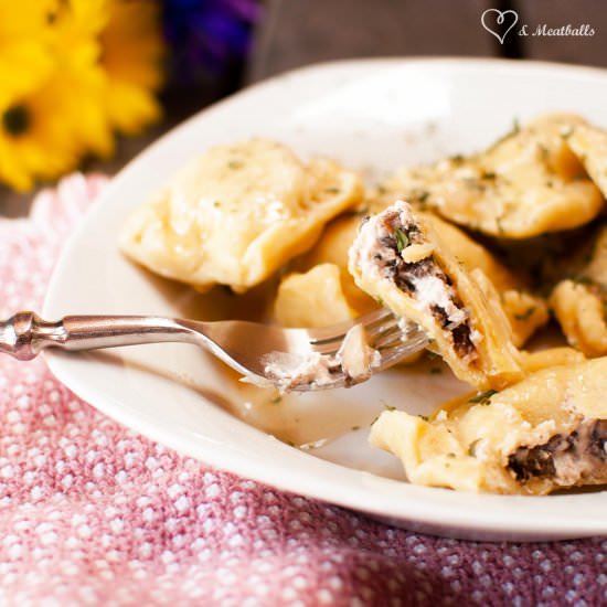 Mushroom and Goat Cheese Ravioli