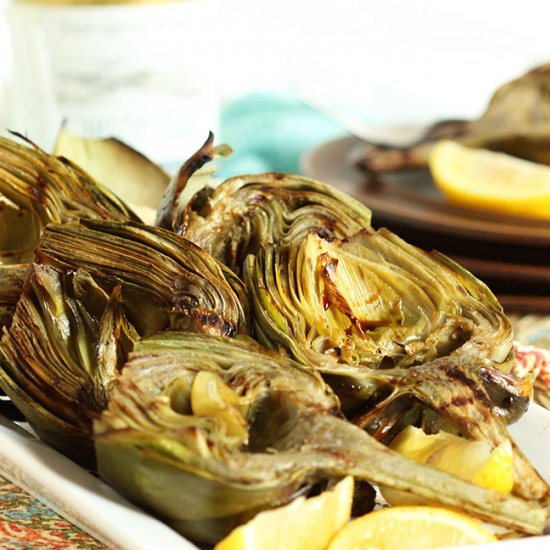 Grilled Artichokes with Dipping Sauce