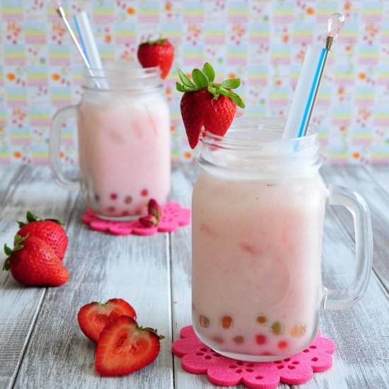 Strawberry Rose Milk Tea